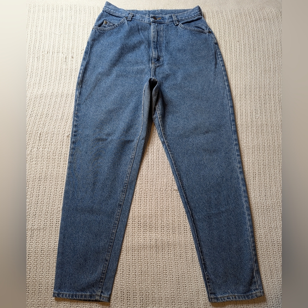 VTG Lee Original Jeans Women’s 14 Blue High Rise Tapered Leg Denim Mom Jean